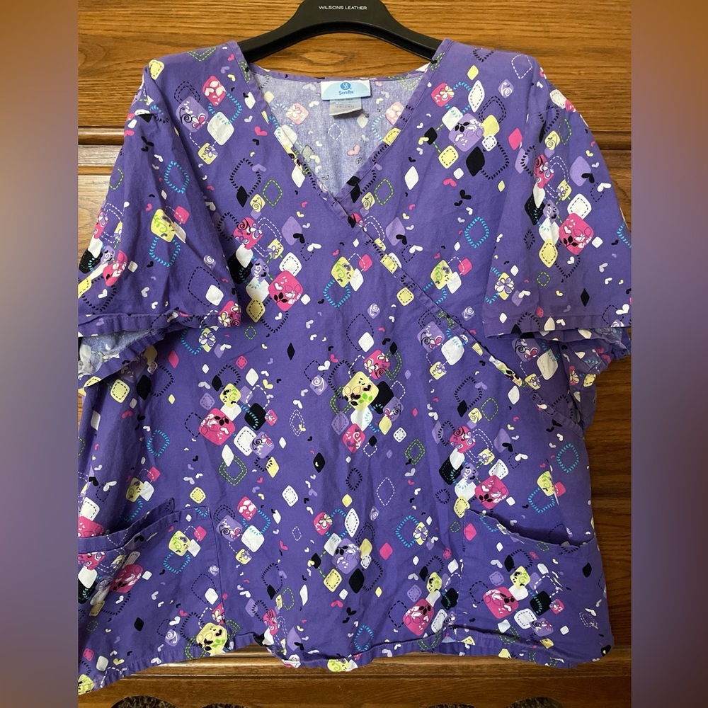 SB Scrubs Purple Scrub Top size 2X